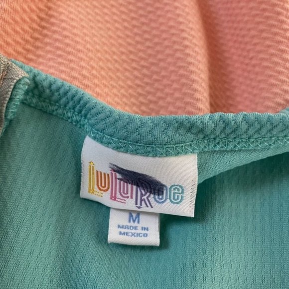 LuLaRoe Blue and Pink Midi Dress - Picture 5 of 6